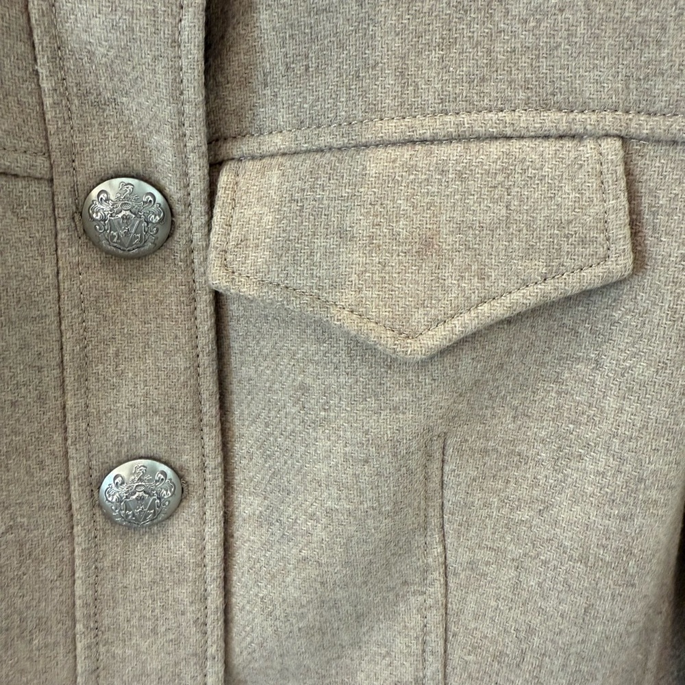 Veronica Beard Taupe Knit-Sleeve Military Jacket - Picture 6 of 6